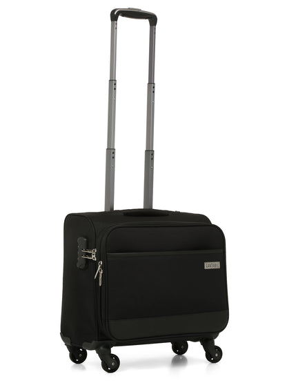 Unisex Black Fashion Soft Luggage Overnighter Trolley Bag