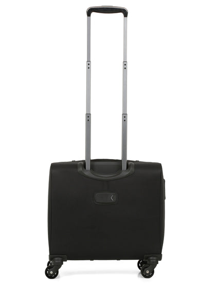 Unisex Black Fashion Soft Luggage Overnighter Trolley Bag