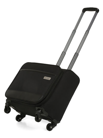 Unisex Black Fashion Soft Luggage Overnighter Trolley Bag