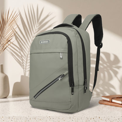 Cantabil 14 Litre Laptop Backpack Upto 18 inchs Laptop for School, Office, College & Travel Bag for Men and Women (Grey) | 4 Compartments, Side Pocket, Padded Shoulder Strap, Smooth-Glide Zippers