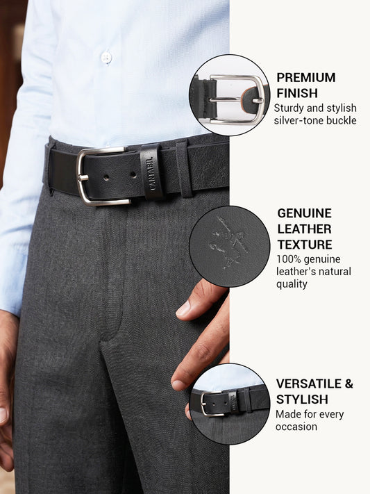 Men's Black Solid Formal Belt