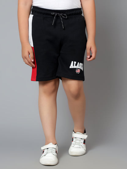 Boy's Navy Blue Printed Bermuda Shorts