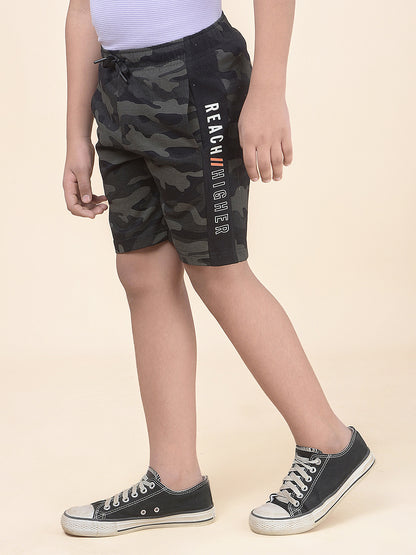 Casual Bermuda for Boys l Breathable & Soft with Color Fastness Regular Fit Poly Cotton Fabric Drawstring Closure Printed Pattern