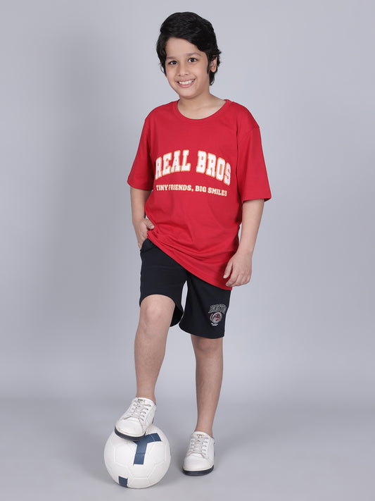 Boys Printed Blue Casual Bermuda