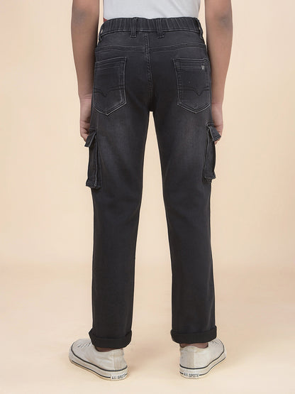 Casual Cargo for Boys l Breathable & Soft with Color Fastness Regular Fit Cotton Fabric Button Closure Solid Pattern