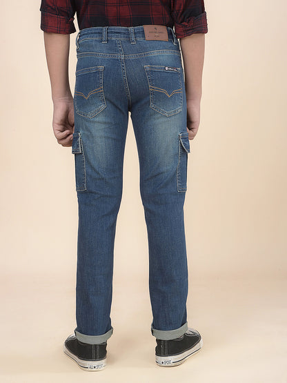 Casual Cargo for Boys l Breathable & Soft with Color Fastness Regular Fit Cotton Fabric Button Closure Solid Pattern