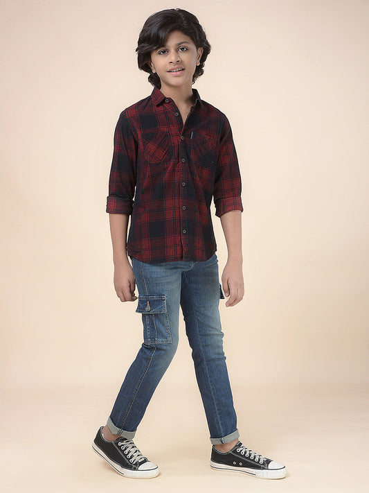 Casual Cargo for Boys l Breathable & Soft with Color Fastness Regular Fit Cotton Fabric Button Closure Solid Pattern