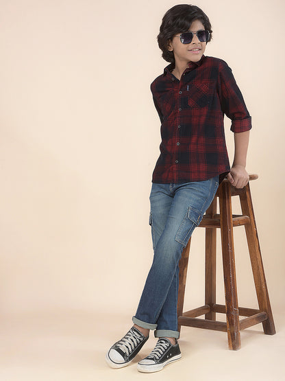 Casual Cargo for Boys l Breathable & Soft with Color Fastness Regular Fit Cotton Fabric Button Closure Solid Pattern