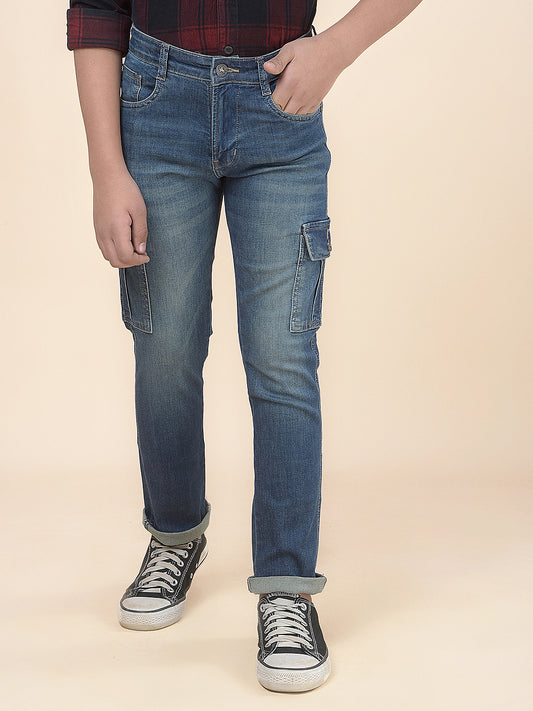 Casual Cargo for Boys l Breathable & Soft with Color Fastness Regular Fit Cotton Fabric Button Closure Solid Pattern