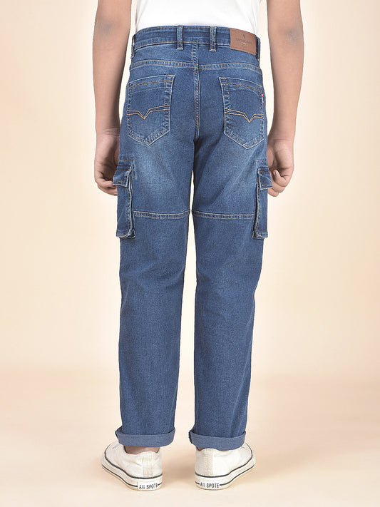 Casual Cargo for Boys l Breathable & Soft with Color Fastness Regular Fit Poly Cotton Fabric Button Closure Solid Pattern