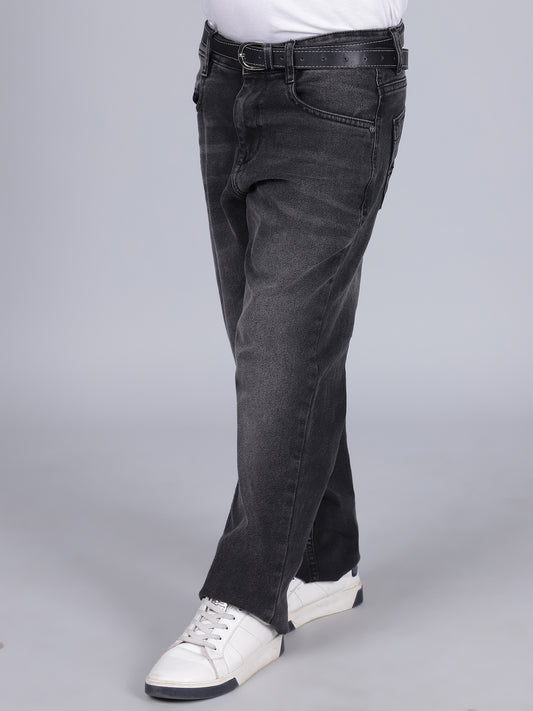 Boys Solid Black Regular Fit Casual Jeans