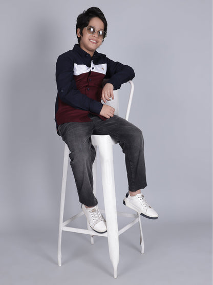 Boys Solid Black Regular Fit Casual Jeans