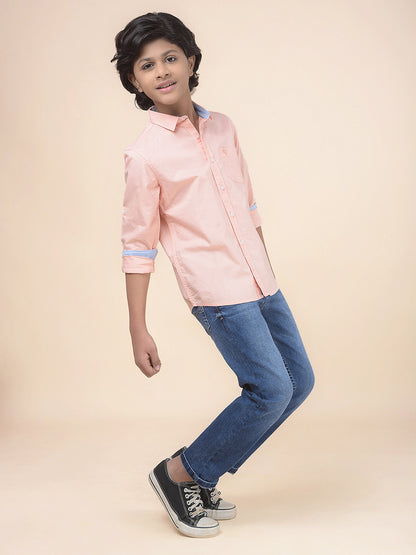 Casual Denim for Boys l Breathable & Soft with Color Fastness Regular Fit Poly Cotton Fabric Button Closure Solid Pattern
