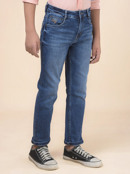 Casual Denim for Boys l Breathable & Soft with Color Fastness Regular Fit Poly Cotton Fabric Button Closure Solid Pattern