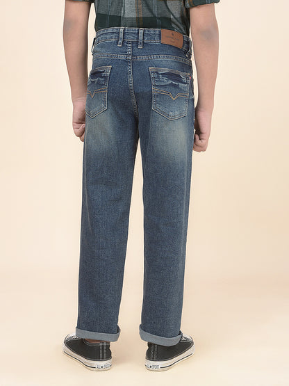Casual Denim for Boys l Breathable & Soft with Color Fastness Regular Fit Poly Cotton Fabric Button Closure Solid Pattern