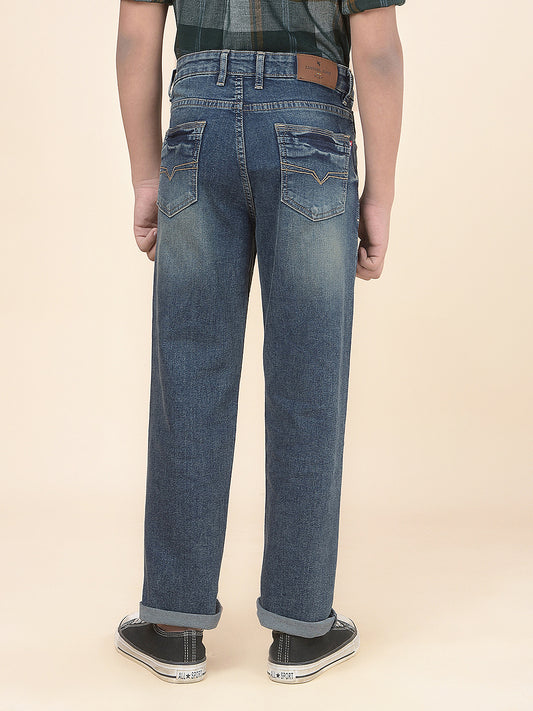 Casual Denim for Boys l Breathable & Soft with Color Fastness Regular Fit Poly Cotton Fabric Button Closure Solid Pattern