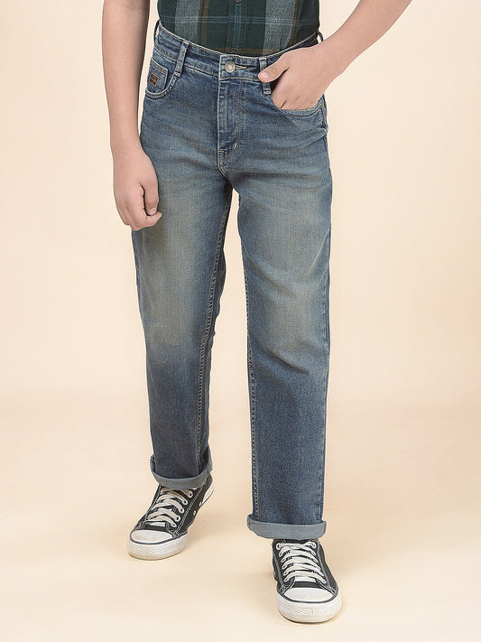 Casual Denim for Boys l Breathable & Soft with Color Fastness Regular Fit Poly Cotton Fabric Button Closure Solid Pattern