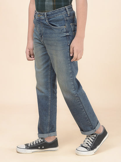 Casual Denim for Boys l Breathable & Soft with Color Fastness Regular Fit Poly Cotton Fabric Button Closure Solid Pattern
