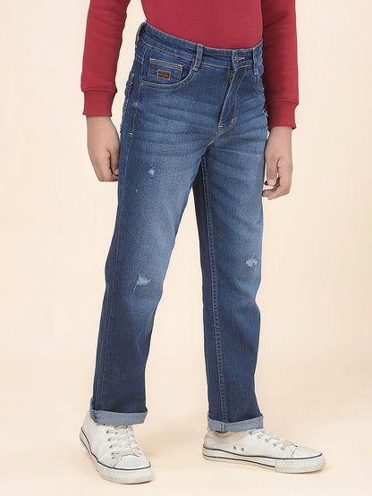 Casual Denim for Boys l Breathable & Soft with Color Fastness Regular Fit Poly Cotton Fabric Button Closure Solid Pattern