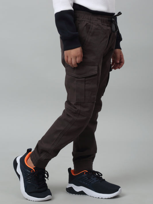 Boys Dark Grey Casual Cotton Jogger For Summer