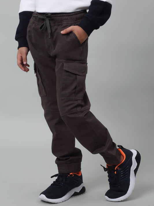 Boys Dark Grey Casual Cotton Jogger For Summer