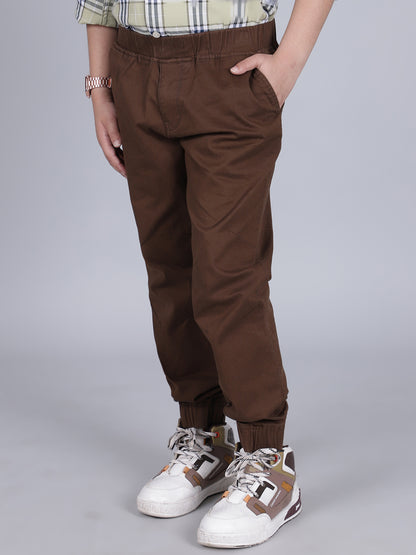 Jogger for Boys | Breathable & Soft with Color Fastness Regular Fit Poly Cotton Fabric Solid Pattern Elasticated Closure