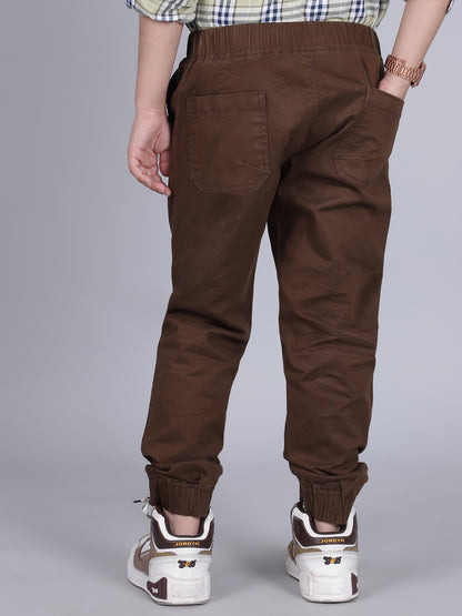 Jogger for Boys | Breathable & Soft with Color Fastness Regular Fit Poly Cotton Fabric Solid Pattern Elasticated Closure