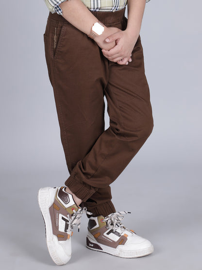 Jogger for Boys | Breathable & Soft with Color Fastness Regular Fit Poly Cotton Fabric Solid Pattern Elasticated Closure