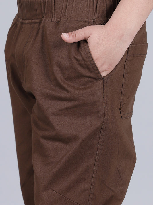 Jogger for Boys | Breathable & Soft with Color Fastness Regular Fit Poly Cotton Fabric Solid Pattern Elasticated Closure