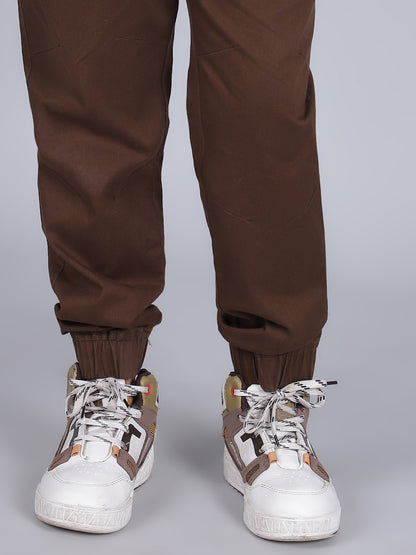 Jogger for Boys | Breathable & Soft with Color Fastness Regular Fit Poly Cotton Fabric Solid Pattern Elasticated Closure