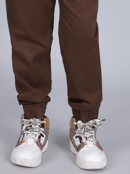 Jogger for Boys | Breathable & Soft with Color Fastness Regular Fit Poly Cotton Fabric Solid Pattern Elasticated Closure