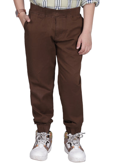 Jogger for Boys | Breathable & Soft with Color Fastness Regular Fit Poly Cotton Fabric Solid Pattern Elasticated Closure