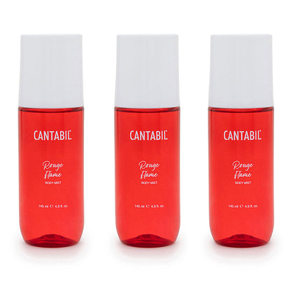 Unisex Rouge Flame Long Lasting Body Mist | 3x145ml