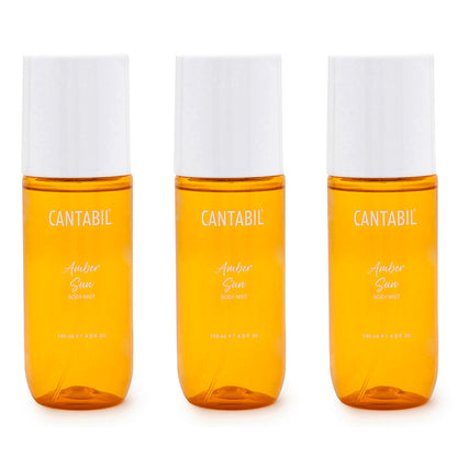 Unisex Amber Sun Long Lasting Body Mist | 3x145ml
