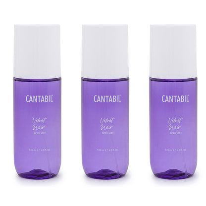 Unisex Velvet Noir Long Lasting Body Mist | 3x145ml