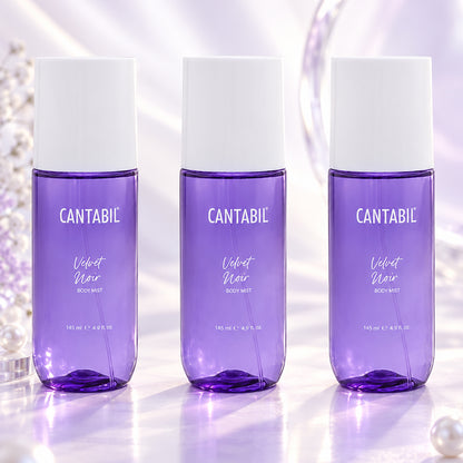 Unisex Velvet Noir Long Lasting Body Mist | 3x145ml