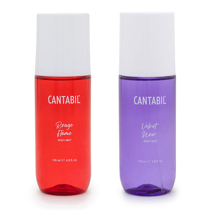 Unisex Rouge Flame & Velvet Noir Long Lasting Body Mist | 2x145ml