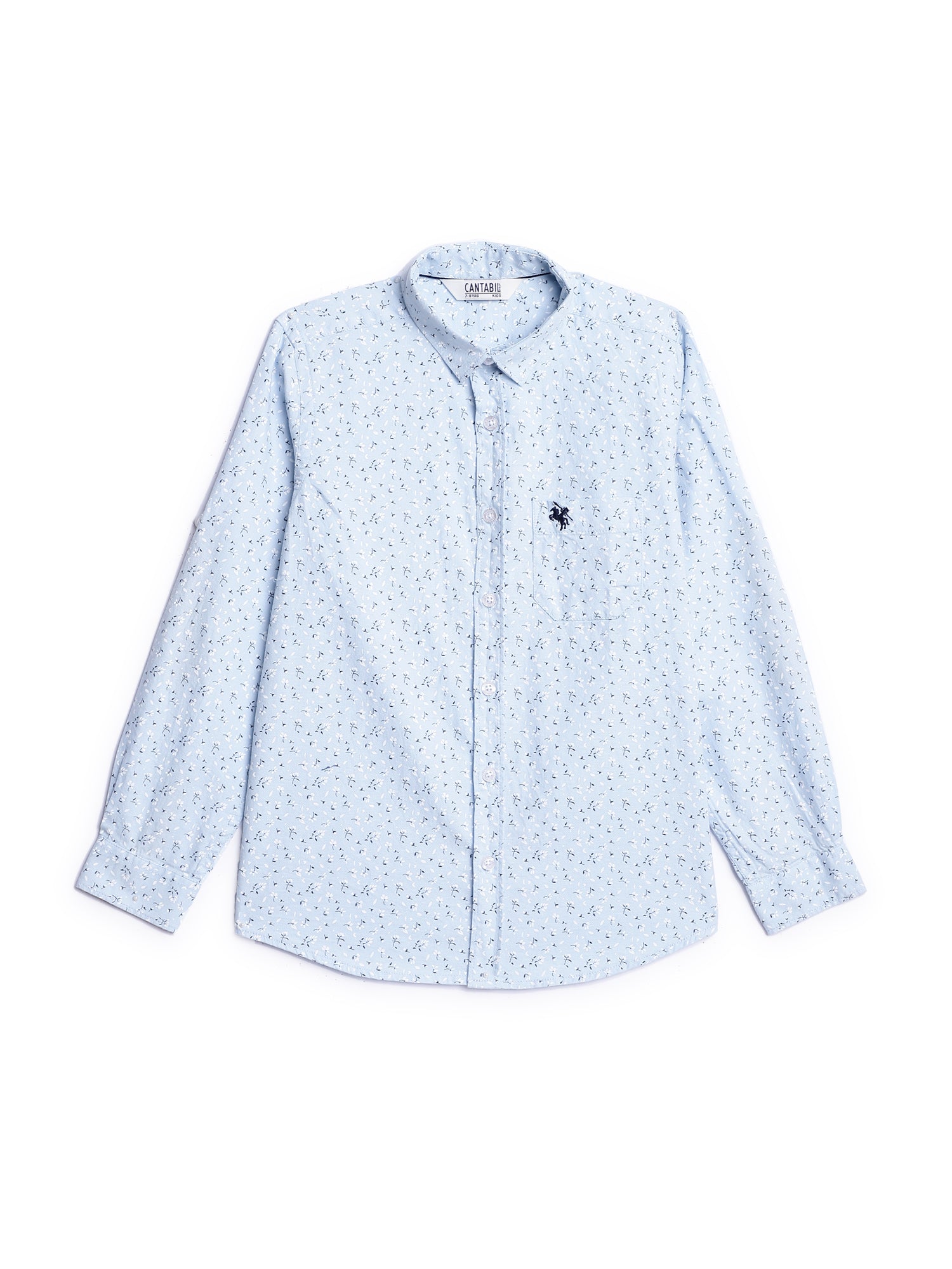 Cantabil Boys Light Blue Printed Shirt (7138053783691)