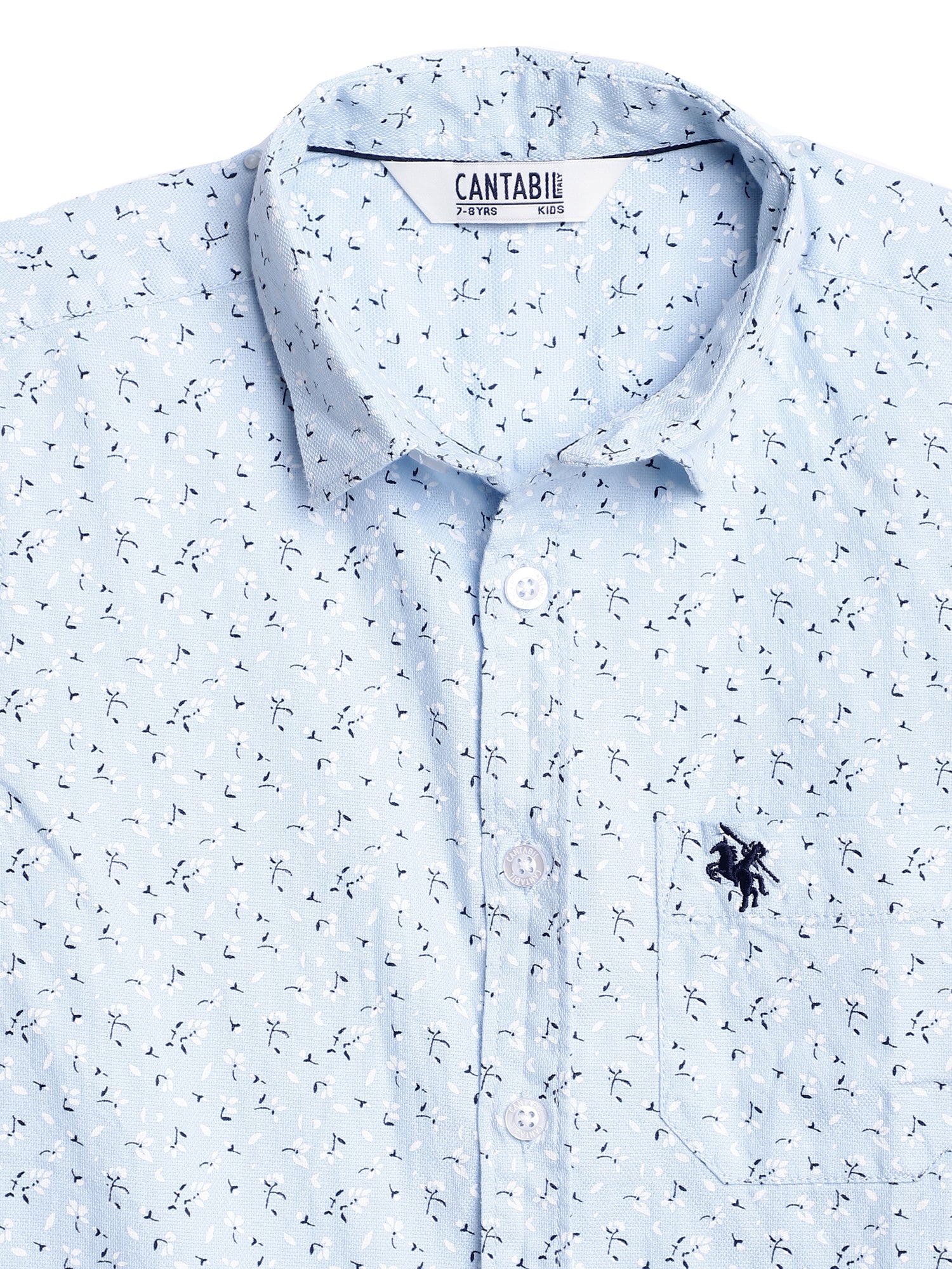 Cantabil Boys Light Blue Printed Shirt (7138053783691)