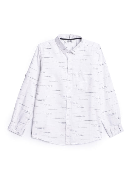 Cantabil Boys White Printed Shirt (7138051784843)