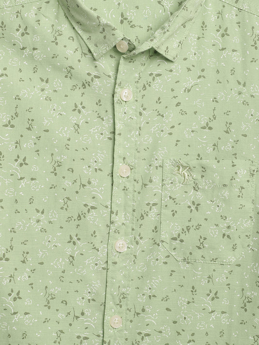 Cantabil Boys Printed Green Shirt (7135782437003)