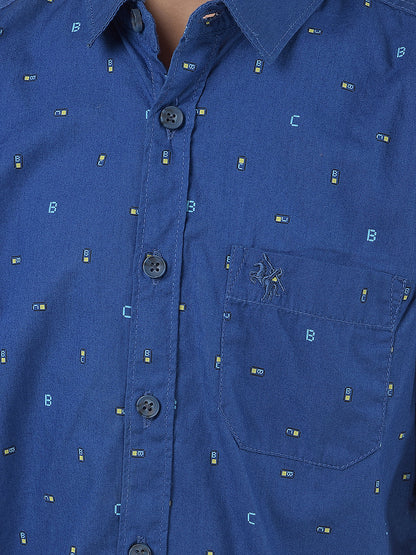 Casual Shirt for Boys l Breathable & Soft with Color Fastness Regular Fit Spread Collar Cotton Fabric Printed Pattern