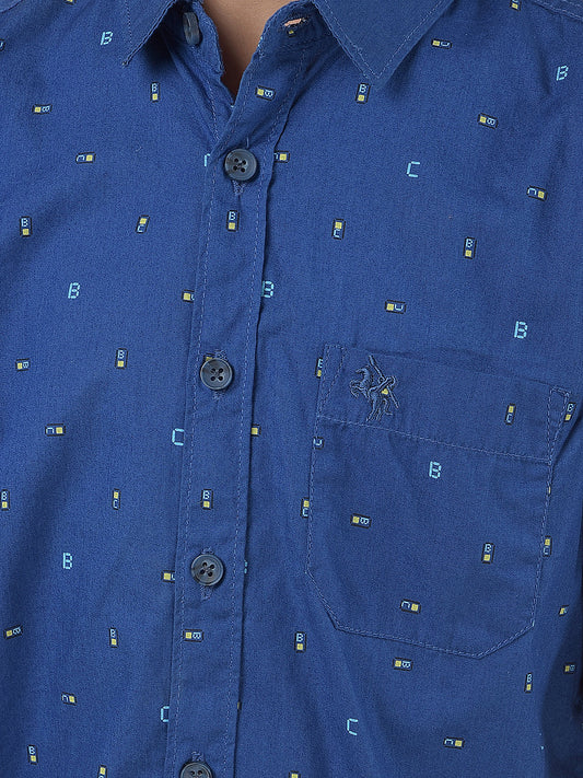 Casual Shirt for Boys l Breathable & Soft with Color Fastness Regular Fit Spread Collar Cotton Fabric Printed Pattern