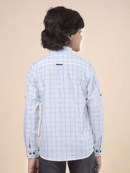 Casual Shirt for Boys l Breathable & Soft with Color Fastness Regular Fit Spread Collar Cotton Fabric Checkered Pattern