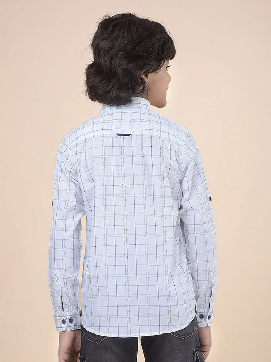 Casual Shirt for Boys l Breathable & Soft with Color Fastness Regular Fit Spread Collar Cotton Fabric Checkered Pattern