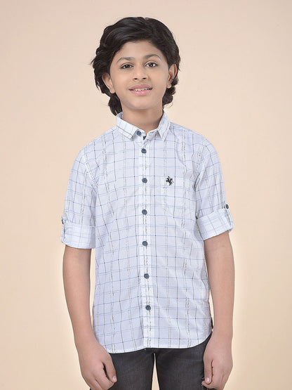 Casual Shirt for Boys l Breathable & Soft with Color Fastness Regular Fit Spread Collar Cotton Fabric Checkered Pattern