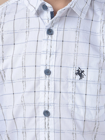 Casual Shirt for Boys l Breathable & Soft with Color Fastness Regular Fit Spread Collar Cotton Fabric Checkered Pattern