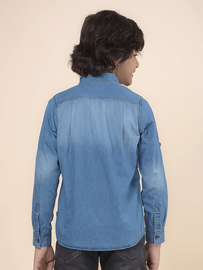 Casual Shirt for Boys l Breathable & Soft with Color Fastness Regular Fit Spread Collar Cotton Fabric Solid Pattern