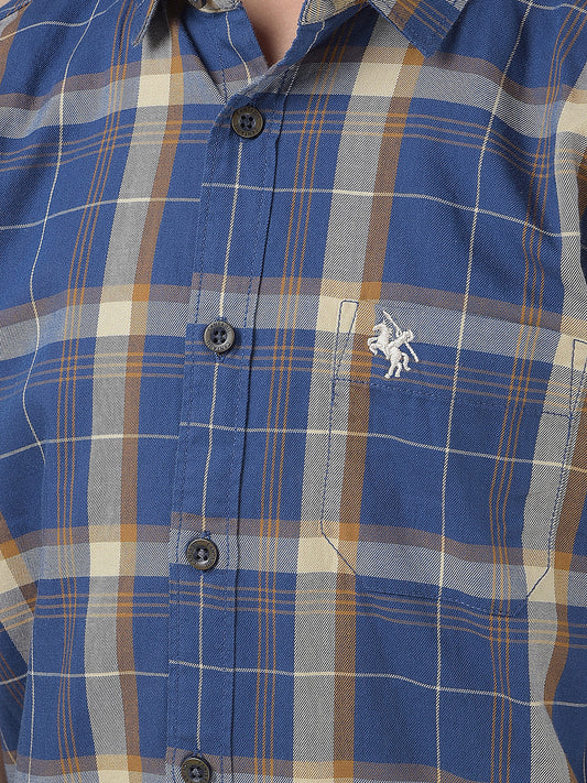 Casual Shirt for Boys l Breathable & Soft with Color Fastness Regular Fit Spread Collar Cotton Fabric Checkered Pattern