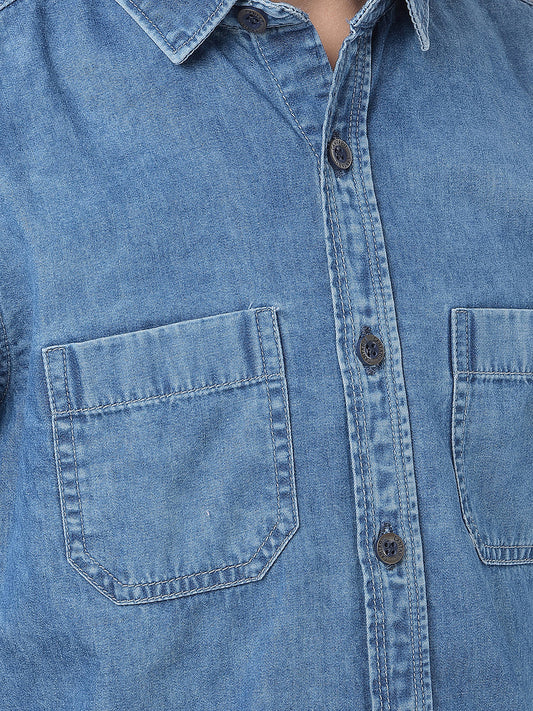 Casual Shirt for Boys l Breathable & Soft with Color Fastness Regular Fit Spread Collar Cotton Fabric Solid Pattern